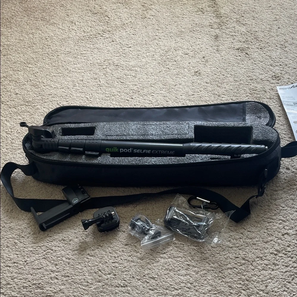 Selfie Extreme Black Camera Pole and go pro accessories